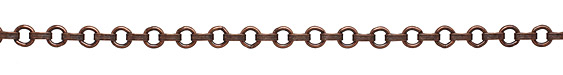 Antique Copper (plated) Ring w/Ribbed Connector Chain