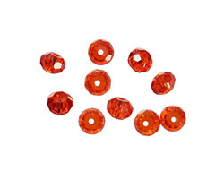 Poppy Faceted Rondelle 4x6mm