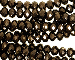 Oiled Bronze Crystal Faceted Rondelle 6mm