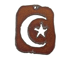 The Lipstick Ranch Rusted Iron Celestial Dog Tag 42x50mm