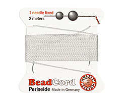 White Griffin Silk Beading Cord Size 6, 2 meters