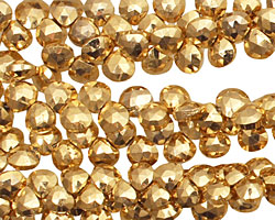 Golden Pyrite Faceted Flat Teardrop 4.5-5x5-6mm