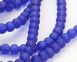 Royal Blue Recycled Glass Round 4mm