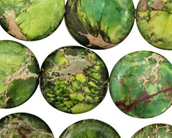 Green Impression Jasper Puff Coin 18mm