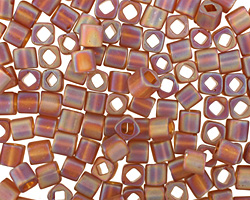 TOHO Transparent Rainbow Frosted Smoky Topaz Cube 4mm Seed Bead