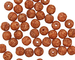 Czech Glass Pink Coral Stone Picasso Round 6mm