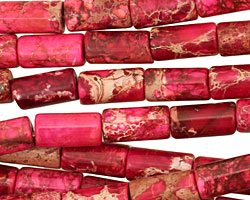 Ruby Impression Jasper Tube 12x6mm