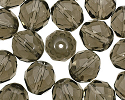 Czech Fire Polished Glass Black Diamond Round 12mm