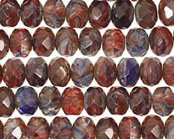 Czech Glass Dragon's Breath Fire Polished Rondelle 6x9mm