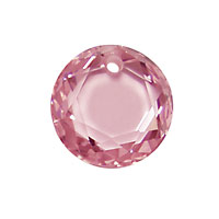 Pink Peony Faceted Coin 16mm