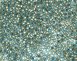 TOHO Aqua (with Frosted Gold Lining) Round 11/0 Seed Bead
