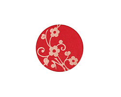 Lillypilly Red Floral Vine Anodized Aluminum Disc 19mm, 24 gauge