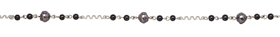 Czech Fire Polished Romance in the Rain Crystal Faceted Round Silver (plated) Bead Chain