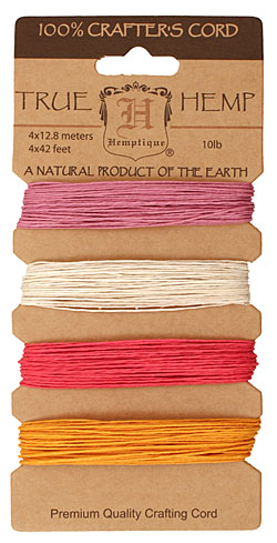 Spring Bloom #2 Hemp Twine 10 lb, 42 ft x 4 colors