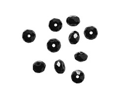 Onyx Faceted Rondelle 4x6mm