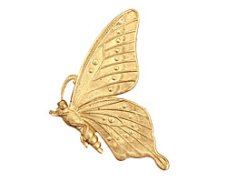 Brass Butterfly Profile 34x46mm