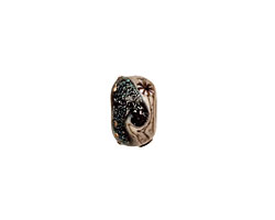 Grace Lampwork Sable Celestial Rondelle 9x14mm