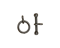 Gunmetal Simple Toggle Clasp 14x10mm, 17mm bar