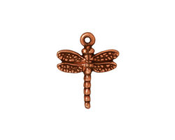 TierraCast Antique Copper (plated) Dragonfly Charm 16x19mm