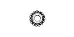 TierraCast Antique Silver (plated) Beaded Twist Euro 6x11mm