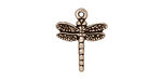 TierraCast Antique Silver (plated) Dragonfly Charm 16x19mm