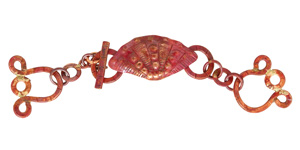 Patricia Healey Copper 3 Strand Clam Toggle 125x26mm, 22mm bar