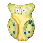 Jangles Ceramic Lime Owl Pendant 35x45mm