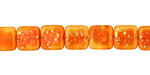 Czech Glass Coated Sunshine Dust Square 9mm