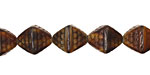 Czech Glass Chocolate Patterned Diamond 12x9mm