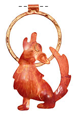 Patricia Healey Copper Howling Wolf Pendant 50x73mm