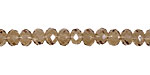 Smoky Crystal Faceted Rondelle 6mm