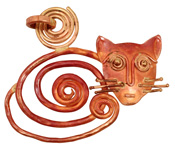 Patricia Healey Spiral Cat Pendant 55x47mm