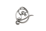 Antique Silver (plated) Swirly Toggle Clasp 18x16mm, 22mm bar