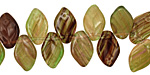 Czech Glass Spring Day Leaf Drop 8x12mm