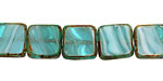 Czech Glass Beach Glass Picasso Square 10mm