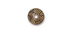 TierraCast Antique Gold (plated) Large Hole Spiral Dance Bead Cap 3x11mm