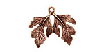 Ezel Findings Antique Copper Twin Fig Leaves Pendant 23x19mm