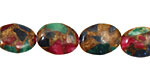 Jewel Tone Mosaic Stone Flat Oval 14x10mm