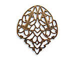 Vintaj Natural Brass Delicate Crest Filigree 28x33mm
