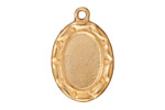TierraCast Antique Gold (plated) Scalloped Oval Frame Drop 19x28mm