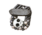 Poison Tree Polymer Clay Grey Skull Toggle Clasp 27x22mm, 21mm bar