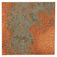 Lillypilly Azul Pebbles Embossed Patina Copper Sheet 3"x3", 36 gauge
