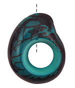 Tagua Nut Turquoise Open Slice 33-45x24-36mm
