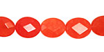 Tangerine Tango Jade Faceted Flat Oval 12x10mm