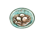Humble Beads Polymer Clay Teal Sweet Nest Pendant 31x25mm
