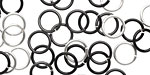 Shades of Grey Mix Enameled Copper Round Jump Ring 8mm, 18 gauge
