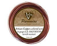 Vintaj Artisan Copper Half Round Parawire 21 gauge, 21 feet