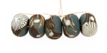 Humble Beads Polymer Clay Teal Branch Disk 8-9x12-13mm