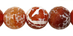 Fire Agate (dark) Faceted Round 15mm