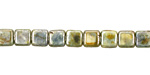 Czech Glass Luster Opaque Green Square 6mm